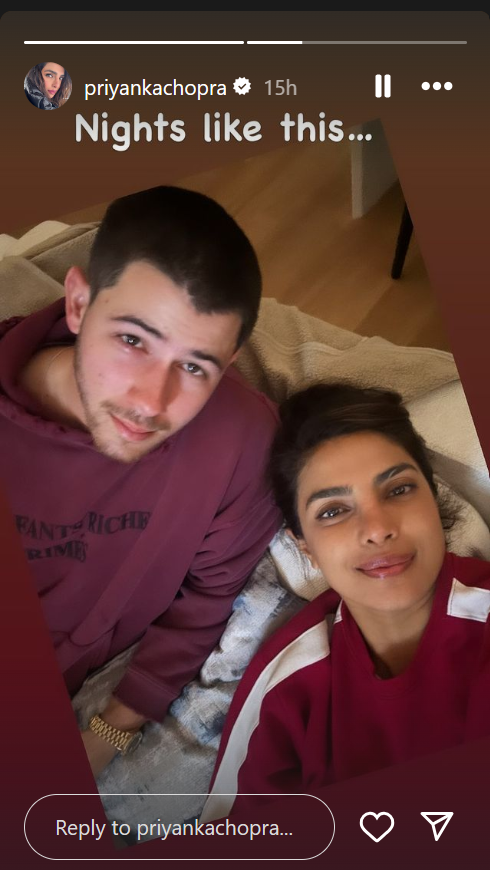 Priyanka Chopra offers a peek into her Saturday night with Nick Jonas