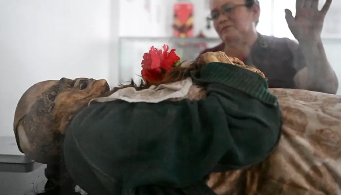 Mummies are on display at Jose Arquimedes Castro Mausoleum. — AFP