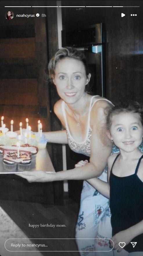 Noah Cyrus sends adorable birthday tribute to mom Tish amid family drama