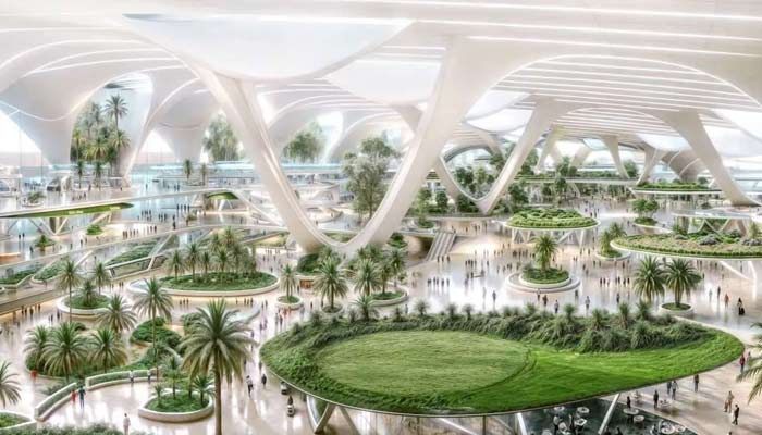 Worlds largest airport in Dubai to have the largest sun canopy. — DAEP