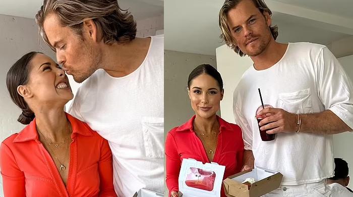 Louise Thompson and Ryan Libbey share bts snaps from glam photo shoot