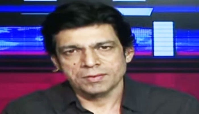 Independent Senator Faisal Vawda speaks during Geo News programme Aaj Shahzeb Khanzada Kay Sath on May 16, 2024 in this still taken from a video. — You Tube/Geo News