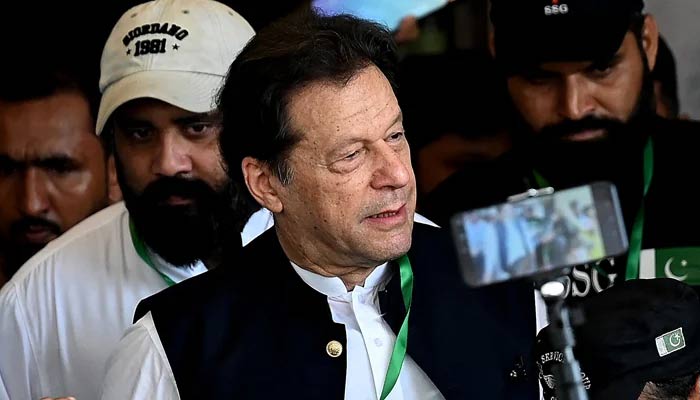 Former prime minister and PTI founder Imran Khan while departing from the court. — AFP/File