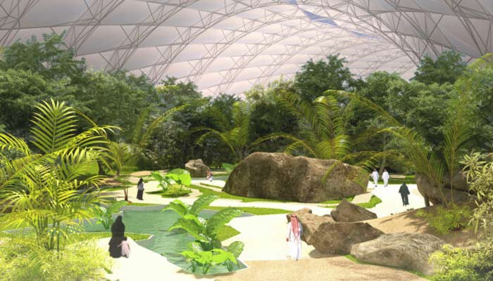 Saudi Arabia's King Abdullah International Garden may surpass the world's green spaces.  - CAG