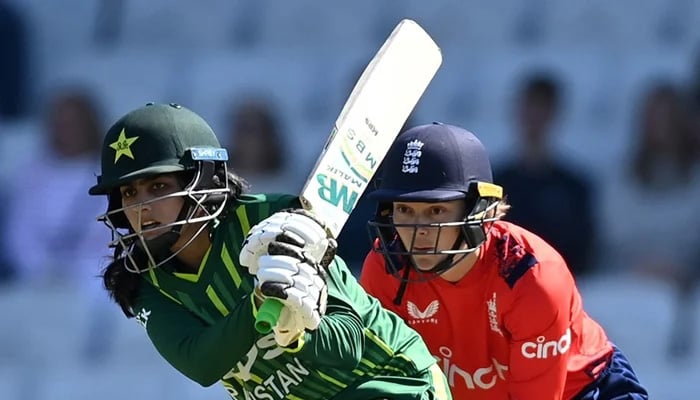 Gul Feroza of Pakistan plays a shot. — PCB
