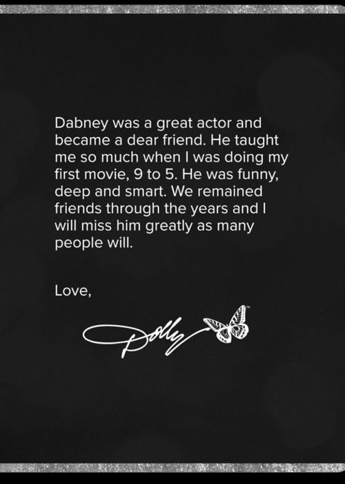 Dolly Parton mourns ‘9 to 5’ costar Dabney Coleman in heartfelt tribute