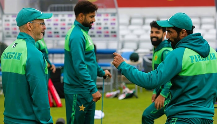 Pakistan players take part in preparations ahead of T20I series against England at Headingley Cricket Ground, Leeds, May 21, 2024. — X/@TheRealPCB