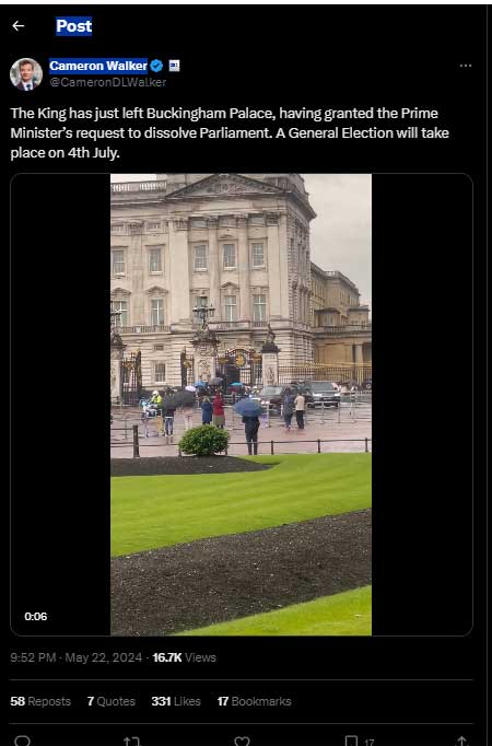 King Charles leaves Buckingham Palace after crucial meeting with PM