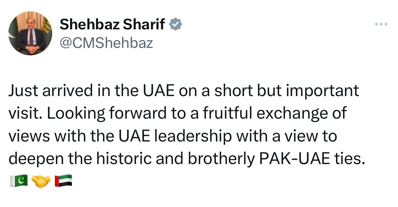Trade, investment to top agenda as PM Shehbaz lands in Abu Dhabi