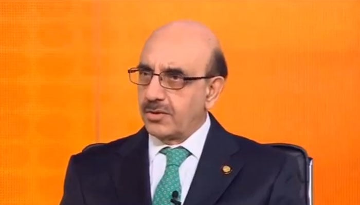 Pakistans Ambassador to the United States Masood Khan speaks during an interview with CGTN-America on May 22, 2024, in this still taken from a video. — X/@PakinUSA