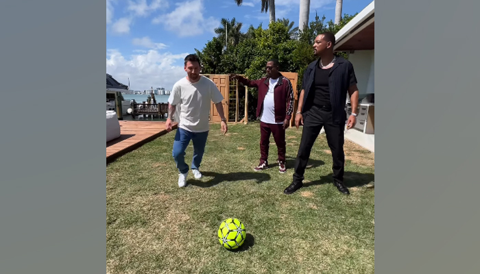 Lionel Messi enjoys moments with Will Smith and Martin Lawrence. — Instagram/@leomessi