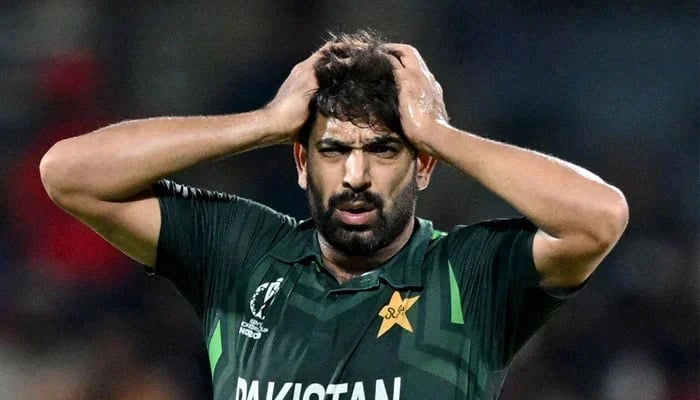 Pakistan speedster Haris Rauf reacts during a cricket match in this undated image. — AFP/File