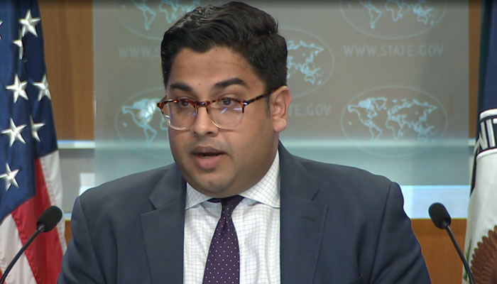 US State Department Principal Deputy Spokesperson Vedant Patel speaks during a press briefing on May 30, 2024, in this still taken from a video. — US State Department/Website