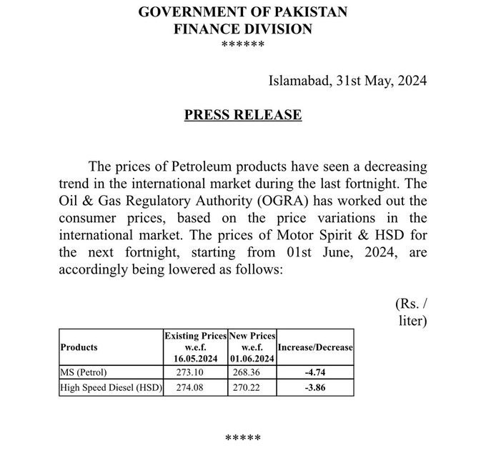 Govt reduces petrol price by Rs4.74 per litre