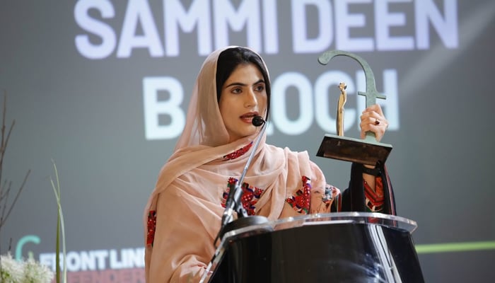 Pakistani human rights activist Sammi Deen Baloch. — X/@SammiBaluch