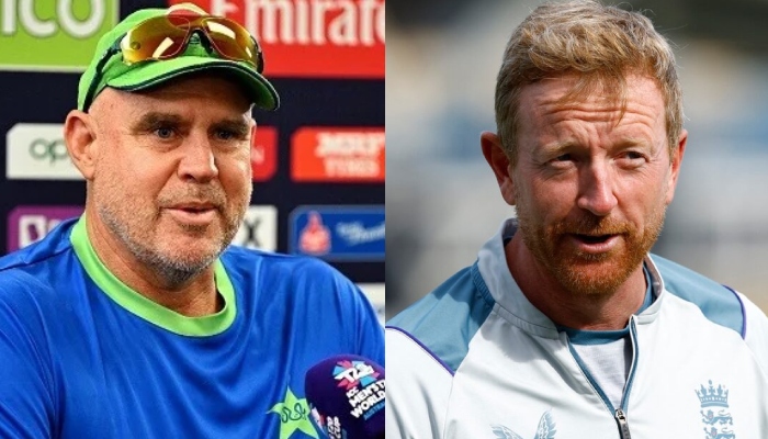 Former Australian opener Matthew Hayden (left) and ex-England all-rounder Paul Collingwood. —PCB/Reuters/File