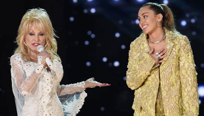 Miley Cyrus and Dolly Parton have appeared on stage several times.