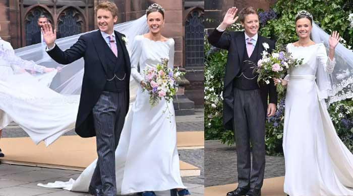 Duke and Duchess of Westminster make first appearance as newlyweds