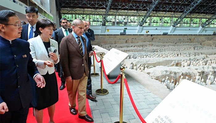 PM Shehbaz Sharif visits the sections of Terracotta Warriors Museum in China’s Xian on June 08, 2024. — APP