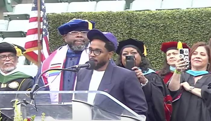 Kendrick Lamar’s surprise visit to Compton graduates amid public beef with Drake