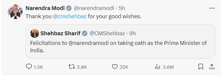 Nawaz Sharif, Narendra Modi exchange rare greetings after Indian elections