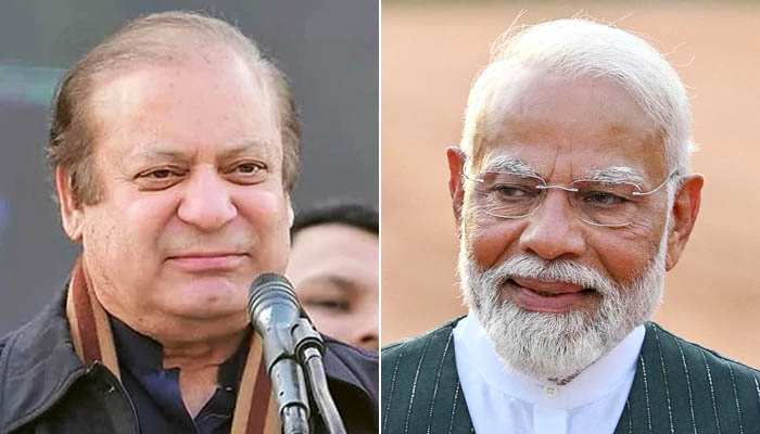 Former premier Nawaz Sharif (left) and Indian Prime Minister Narendra Modi. — Facebook/pml.n.official/AFP/File