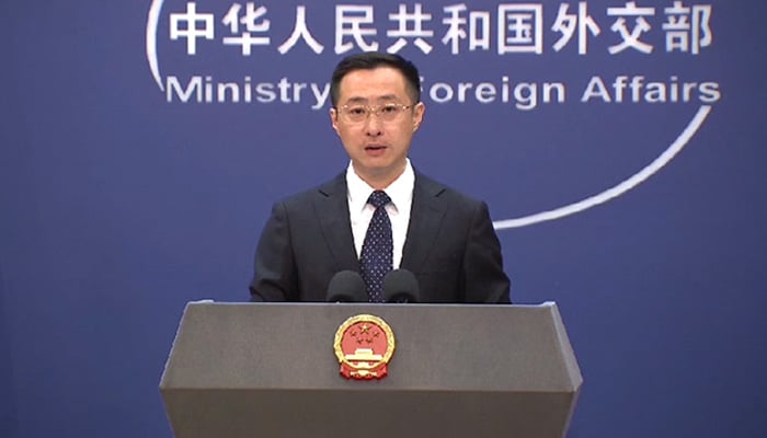 Chinese Foreign Ministry spokesperson Lin Jian addresses the briefing on June 11, 2024, in Beijing. — Screengrab/Chinese Foreign Ministry