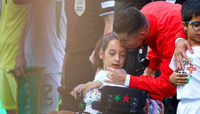 Cristiano Ronaldos sweet gesture during Portugal match goes viral. — X/@CFC_Janty