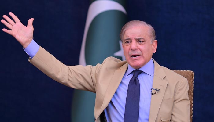 Prime Minister Shehbaz Sharif is addressing the nation on June 15, 2024. — PID