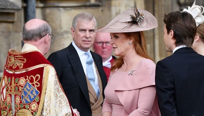 The Duke of York, Sarahs ex-husband, was not included in either of the pictures