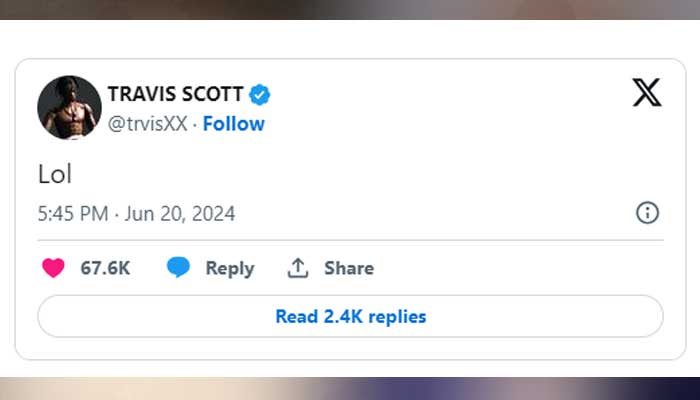 Travis Scotts first tweet after arrest sparks reactions