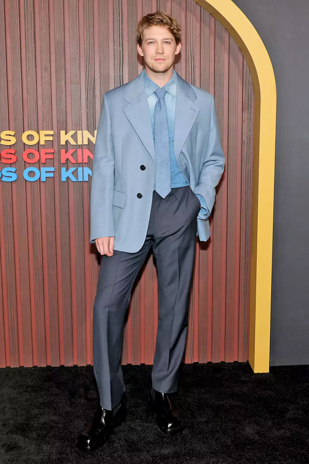 Joe Alwyn at the premiere of Kinds of Kindness five days after commenting on his breakup with Taylor Swift