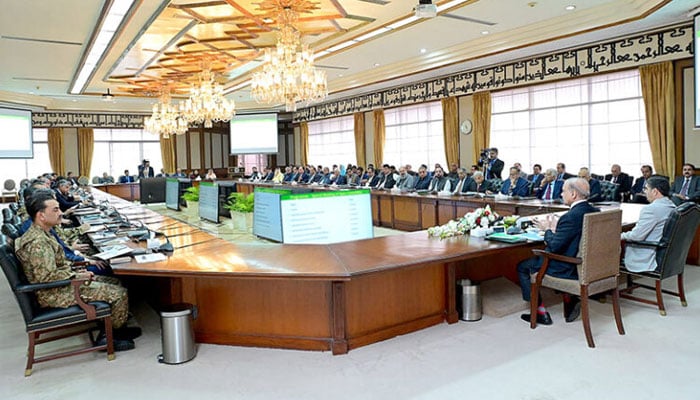 Prime Minister Muhammad Shehbaz Sharif chairs special session of the Apex Committee of SIFC on March 21, 2024. — APP