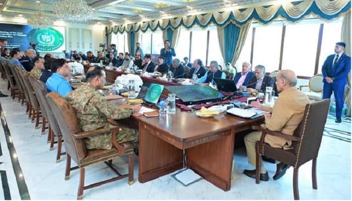 Prime Minister Shehbaz Sharif chairs meeting of Apex Committee of National Action Plan on Saturday. — PID