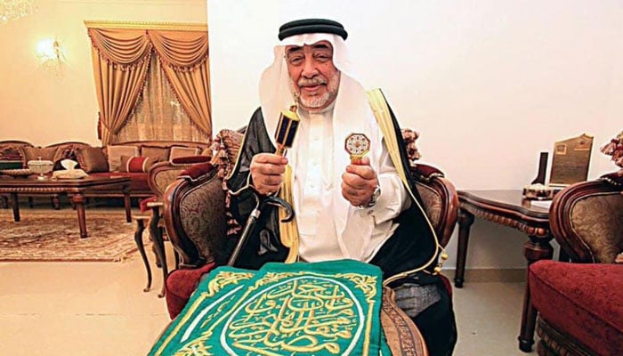 Chief key holder of the Holy Kaaba Dr Sheikh Saleh Al-Shaiba gestures in this photograph. — X/@Haramain/File