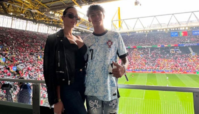 Georgina Rodriguez and son Ronaldo Jr hang out at the Euros 2024. — Instagram/@georginagio