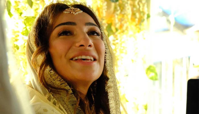 Pakistani TV host Anoushey Ashraf seen smiling on her nikah day. — Instagram/anousheyashraf