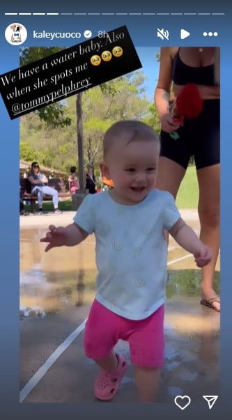 Kaley Cuoco offers inside into her water babys swimming lessons