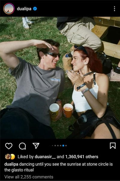 Dua Lipa soft launches boyfriend Callum Turner on Instagram
