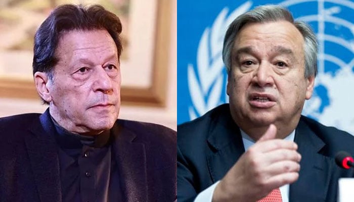 Pakistan Tehreek-e-Insaf (PTI) founder Imran Khan and UN Secretary-General Antonio Guterres.— Instagram/@imrankhan.pti/Reuters