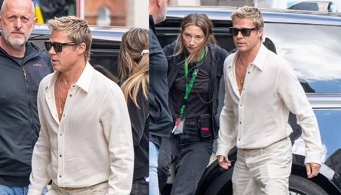 Brad Pitt appears young in his new look on untitled Formula One movie set