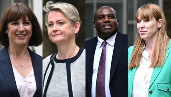 (From left to right) Britain’s new Chancellor of the Exchequer Rachel Reeves, Yvette Cooper, David Lammy and Angela Rayner. — AFP/File