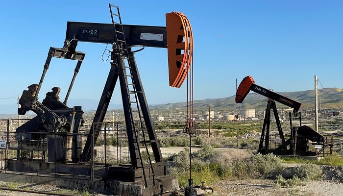 A general view of oil drilling equipment on federal land near Fellows, California, U.S., April 15, 2023. — Reuters