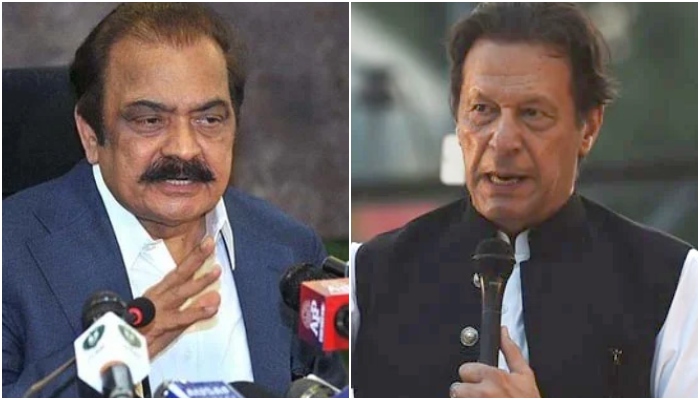 PMs aide and PML-N leader Rana Sanaullah (left) and PTI founder Imran Khan. — APP/AFP/File