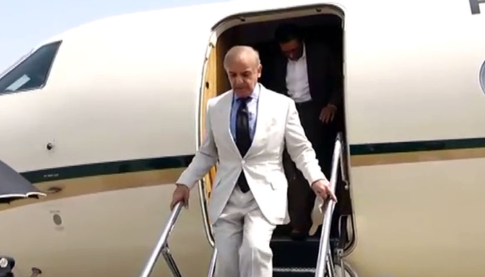 Prime Minister Shehbaz Sharif reaches Karachi on July 7, 2024. —Radio Pakistan