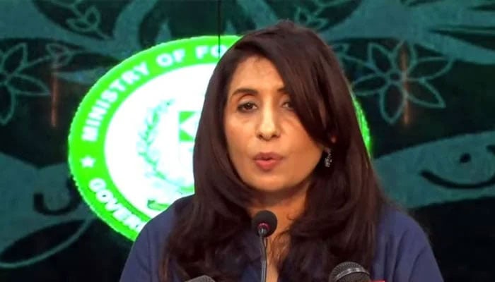 Foreign Office spokesperson Mumtaz Zahra Baloch speaks during weekly press briefing on July 4, 2024. — APP