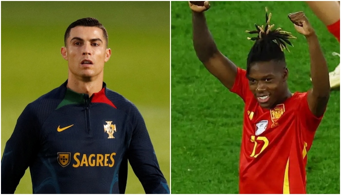 Nico Williams (right) and Cristiano Ronaldo (left). — Reuters