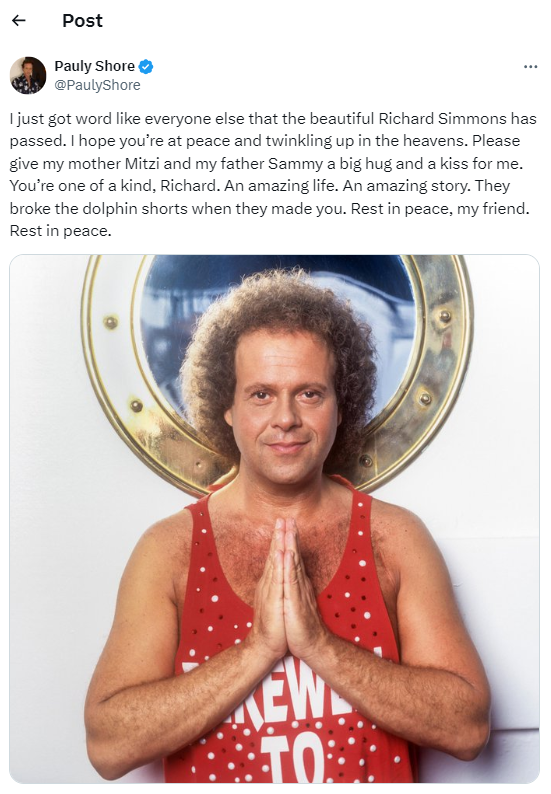 Ricki Lake, Pauly Shore mengenang Richard Simmons setelah guru kebugarannya meninggal