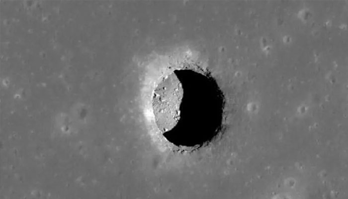 A moon crater captured by NASA seen in this image.— NASA/file