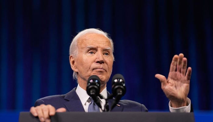 US President Joe Biden speaks during the 115th National Association for the Advancement of Colored People (NAACP) National Convention in in Las Vegas, Nevada, on July 16, 2024. — AFP